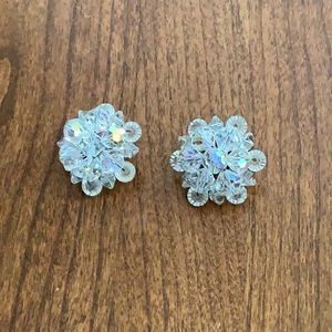 Vintage Crystal Floral Earrings